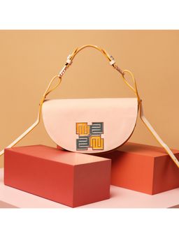 EUME - Skin Collection - Pecan, Vegan Leather Ladies Shoulder Bag, Blush Pink (S)