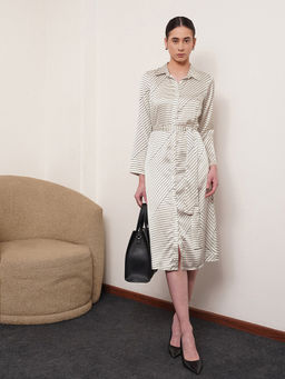 FABLE STREET - Button Down Shirt Dress - White (Set of 2)