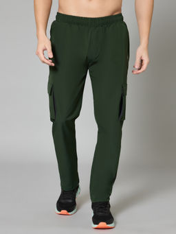 TURNFIT - Men Green Straight Fit Track Cargo Pants