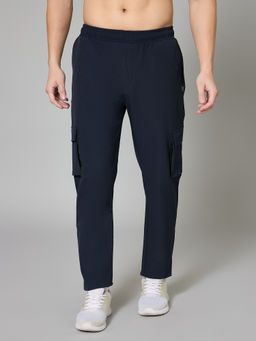 TURNFIT - Men Navy Blue Straight Fit Track Cargo Pants