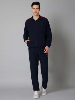 TURNFIT - Men Navy Blue Solid All Weather Tracksuit (Set of 2)