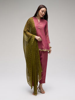 Gajra Gang - Pink Crush Tissue Kurta, Salwar & Dupatta Diwalicious Set of 3