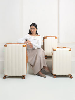 Assembly - Trolley Bags for Travel (94L and 62L and 40L -Beige-Iris (L) (Set of 3)