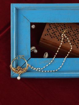 Anika's Creations - Traditional Gold Plated Stone Studded Circular Bridal Nath