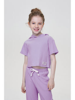 CHOUPETTE - Girls Purple Crop Top
