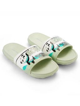 HOPPA - Green Synthetic Round Toe Pair Of Sliders