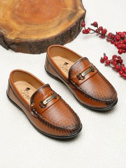 Tiny Bugs - Tan Synthetic Round Toe Pair Of Loafers