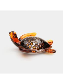 Pure Home + Living - Clear Amber Glass Turtle