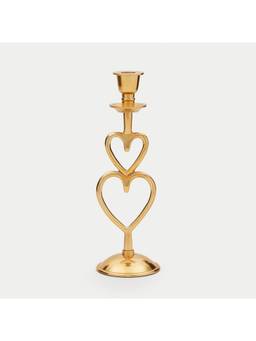 Pure Home + Living - Gold Heart Shaped Metal Candle Holder - Large