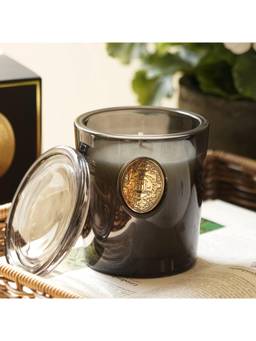 Pure Home + Living - Neroli Scented Wax Filled Glass Candle Jar -Black