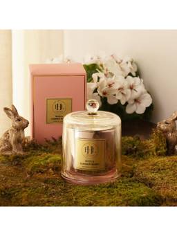 Pure Home + Living - Rose and Summer Berry Scented Bell Jar Glass Candle - Light Pink