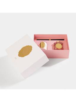Pure Home + Living - Set of 2 Pink Rose Summer Berry Scented Wax Filled Jar Candle and Diffuser