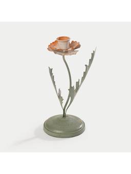 Pure Home + Living - Plant-shaped Green Metal Candleholder - Small
