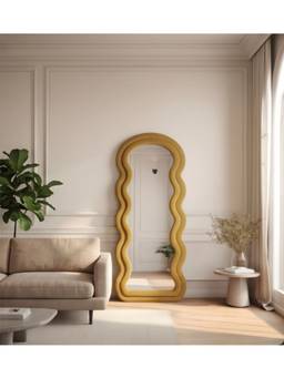 The Artment - Mustard Ripple Edge Floor Mirror (170 x 70) cm