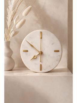 Home Couture Collective - PENDULE - MARBLE TABLE CLOCK