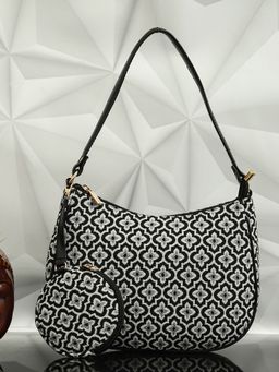 Bagsy Malone - Black Regal Elegance Handheld Bag and Coing Pouch (Set of 2)