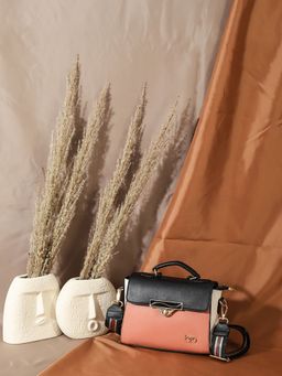 Bagsy Malone - Peach Terra Edge Satchel Sling Bag with Detachable Strap