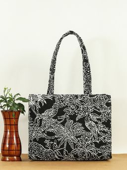 Bagsy Malone - Black Opulent Loom Majesty Tote Bag
