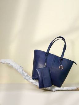 Bagsy Malone - Blue Luxe Handbag and Multi-Utility Pouch (Set of 2)