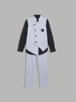 Blue Giraffe - Boys Multi Solid Waistcoat (Set of 3)