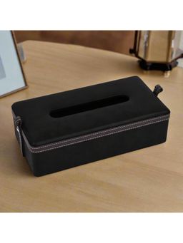 ICHKAN - Dote Black Leatherette Rectangle Tissue Box Holder