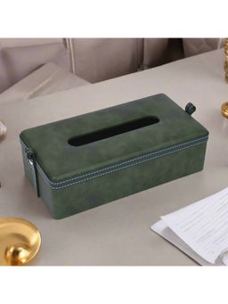 ICHKAN - Dote Dark Olive Leatherette Rectangle Tissue Box Holder