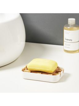 ARHAT ORGANIZERS - White Dual-Layer Self-Draining Soap Holder