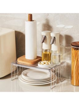 ARHAT ORGANIZERS - Transparent Expandable Clear Kitchen Rise Shelf