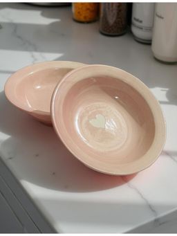 Lupaava - Pink Ceramic Pasta Snack Plates (Pack of 2)