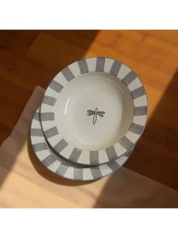 Lupaava - White Ceramic Pasta Snack Plates (Pack of 2)