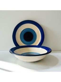 Lupaava - Blue Ceramic Pasta Snack Plates (Pack of 2)