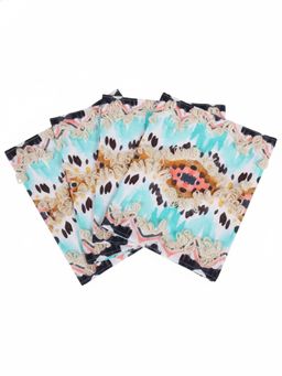 Izaafa - Multi-Color Crisp Cotton Look Elegant Cloth Napkins (Pack of 4) (4 Seater)