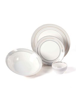 ICHKAN - White Monarchy Grey Porcelain 27 Piece Dinner Set