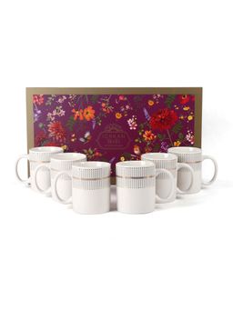 ICHKAN - White Monarchy Grey Coffee Mugs (Pack of 6)