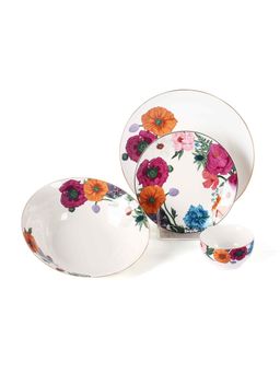 ICHKAN - White Secret Garden Porcelain 20 Piece Dinner Set