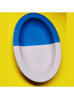 TheYUGO - Blue & White Dual Oval Ceramic Platter