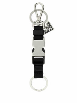 PRADA - Black Buckle Logo Key Holder