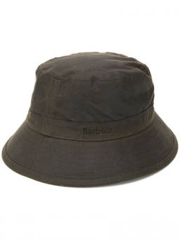 Barbour - Green Waxed Cotton Sports Hat