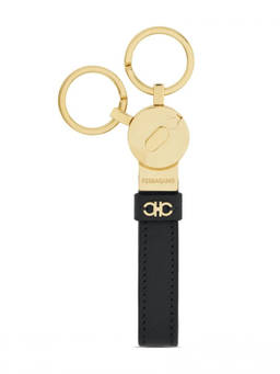 Ferragamo - Black Gancini Logo Keychain