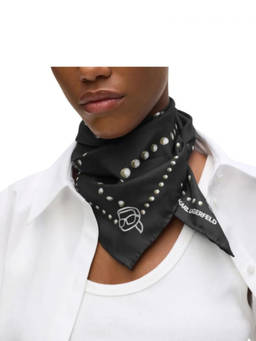 Karl Lagerfeld - Black Foulard Graphic Scarf