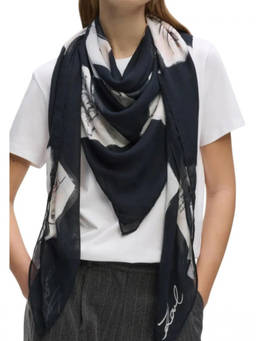 Karl Lagerfeld - Black Foulard Checks Scarf