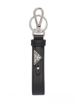 PRADA - Black Triangle-Logo Key Holder