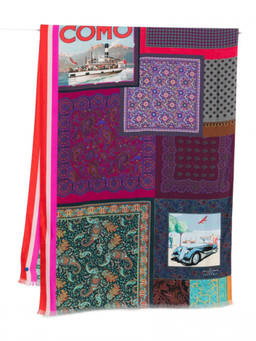 Pierre-Louis Mascia - Purple Silk Printed Scarf