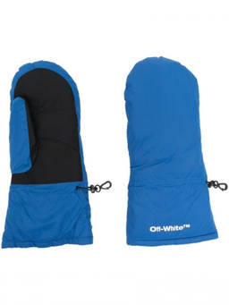 OFF-WHITE - Blue Logo Mitten Gloves