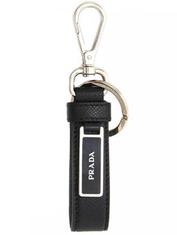 PRADA - Black Logo Key Holder