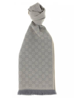 Gucci - Grey Gg Wool Scarf