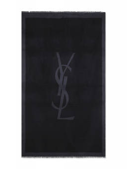 Saint Laurent - Black Logo Scarf