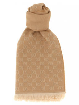 Gucci - Beige Gg Logo Scarf