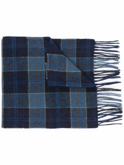 Barbour - Navy Blue Tartan Pattern Scarf