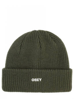 Obey - Olive Green Logo Knitted Beanie Cap